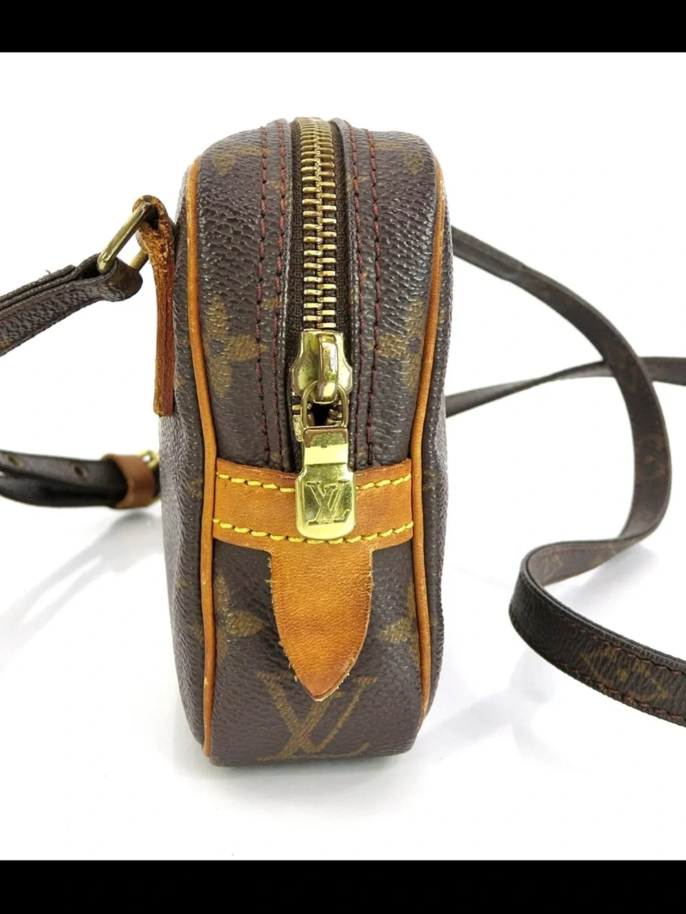 Louis Vuitton Monogram Canvas Crossbody with Tan Leather Trim